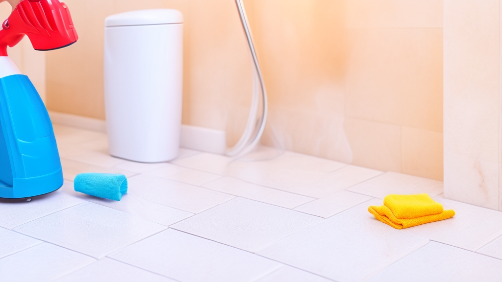 Kézi gőztisztító használata fürdőszoba csempék és fugák tisztításához profi takarítási bemutató